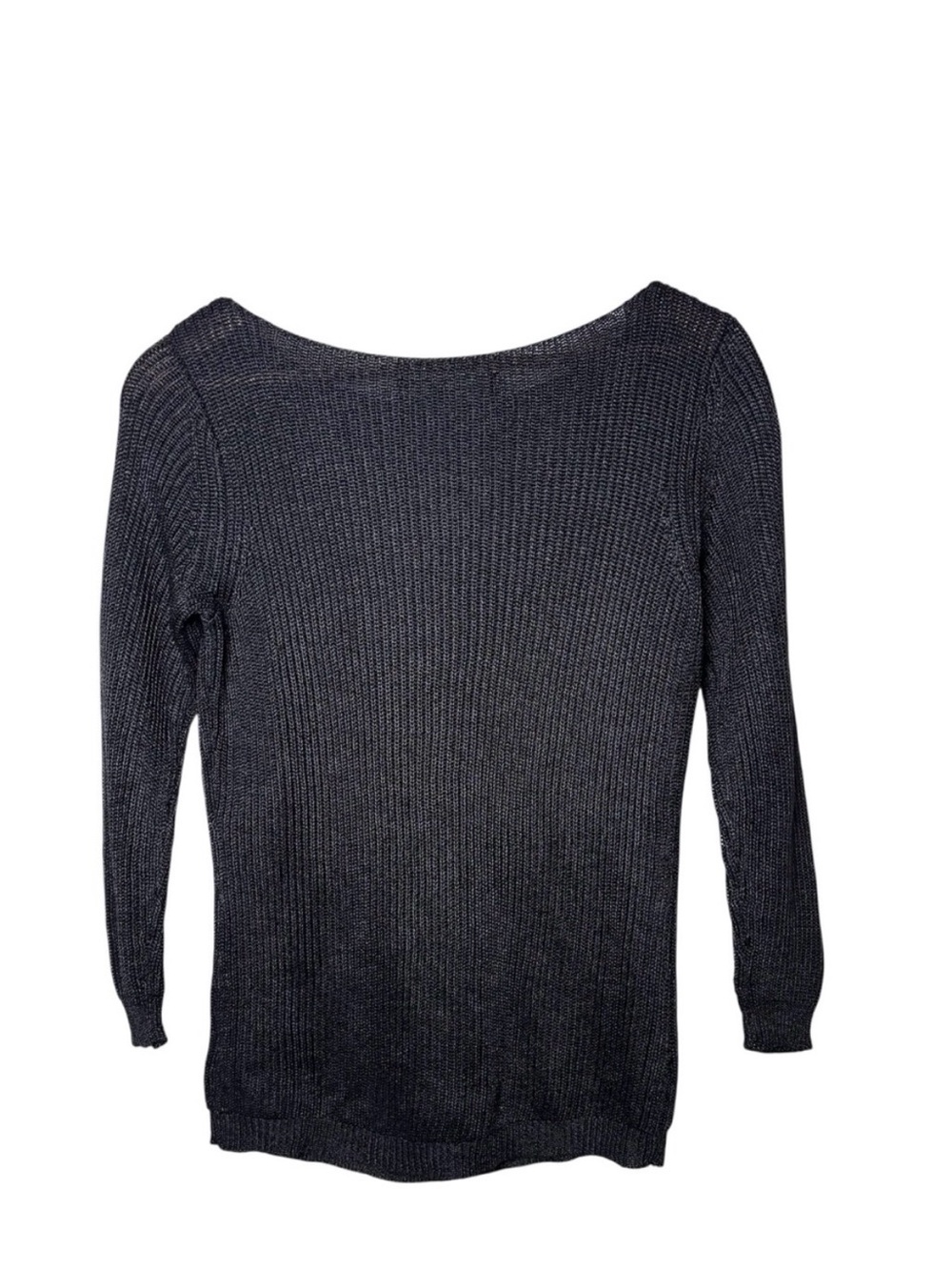 Ralph Lauren Black Label Black Ribbed Scoop-Neck Sweater - Picture 2 of 5